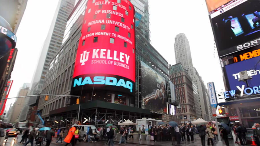 Kelley logo displayed at the center of the capital markets industry in New York City