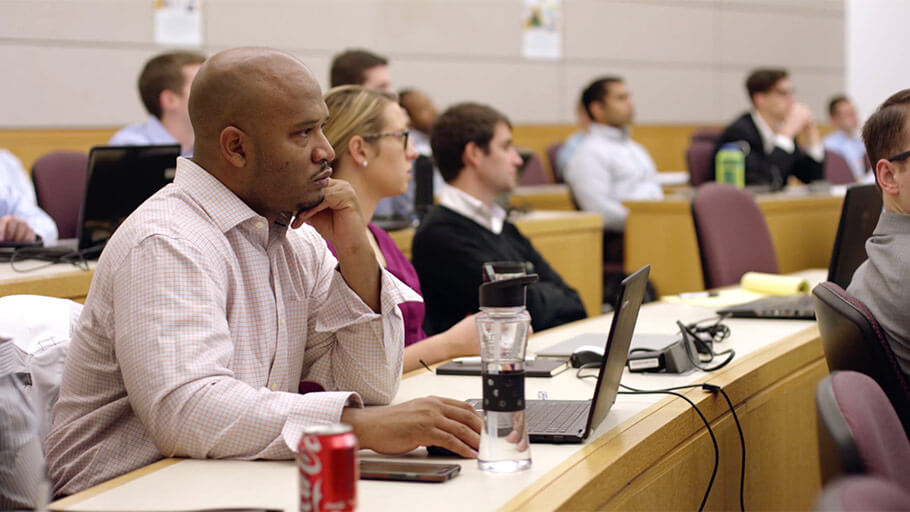 Students learn in-depth financial skills in MBA class